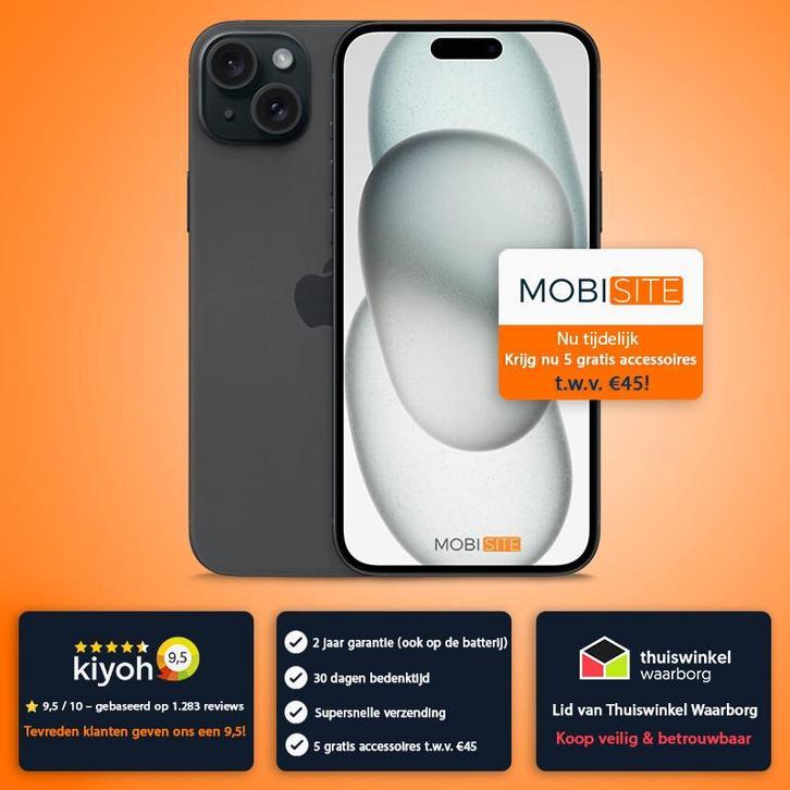 Apple iPhone 15 128GB | 4 Gratis Accessoires – Accu tot 100%, Telecommunicatie, Mobiele telefoons | Apple iPhone, Zonder abonnement