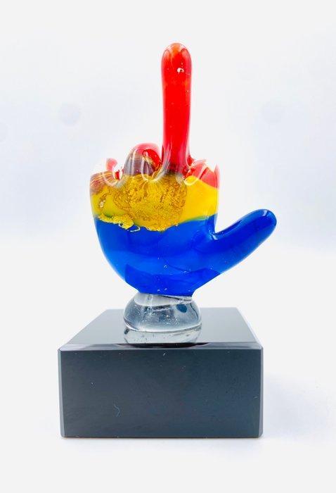 Guidotti - sculptuur, Mano Dito Medio con foglia d’Oro - 9, Antiek en Kunst, Antiek | Glas en Kristal