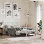 vidaXL Bedframe met hoofd- en voeteneinde metaal wit 137x190, Huis en Inrichting, Slaapkamer | Bedden, Verzenden, Wit, Metaal