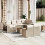vidaXL 11-delige Tuinset met kussens poly rattan beige, Tuin en Terras, Verzenden, Nieuw, Rotan, Tuinset