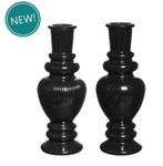Gekleurd glazen flesje venice vaasje,kandelaar black zwart, Ophalen of Verzenden, Nieuw