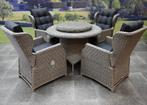Ibiza Riccione dining tuinset 110 cm rond 6-delig grijs, Ophalen of Verzenden, Nieuw, Wicker