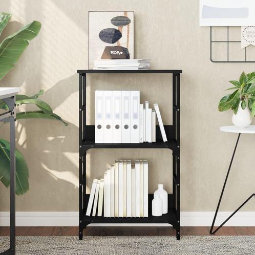 vidaXL Boekenkast 50x33x82 cm bewerkt hout zwart, Huis en Inrichting, Kasten | Boekenkasten, 25 tot 50 cm, Nieuw, Overige houtsoorten