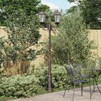 vidaXL Tuinlampenpaal 2-Lamp E27 Brons 235 cm Aluminium, Tuin en Terras, Buitenverlichting, Verzenden, Nieuw