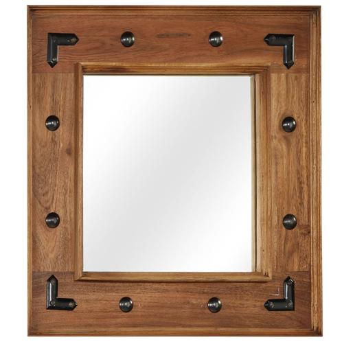 vidaXL Spiegel 50x50 cm massief acaciahout, Huis en Inrichting, Woonaccessoires | Spiegels, Nieuw, Verzenden