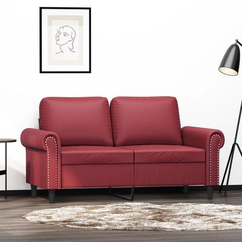 vidaXL Tweezitsbank 120 cm kunstleer wijnrood, Huis en Inrichting, Banken | Bankstellen, Nieuw, 150 tot 200 cm, Leer, Tweepersoons