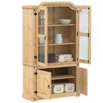 vidaXL Vitrinekast Corona 103,5x42x180 cm massief grenenhout, Minder dan 50 cm, Verzenden, Nieuw, Minder dan 25 cm