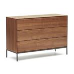 *WOONWINKEL* Kave Home Vedrana Walnoot Ladekast Strak Design, Verzenden, Nieuw