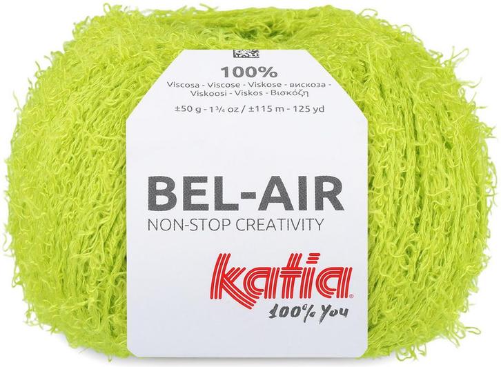Katia Bel-Air - 58 limoengroen - Viscose Fantasiegaren, Hobby en Vrije tijd, Breien en Haken, Ophalen of Verzenden