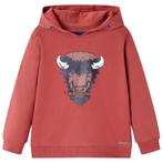 vidaXL Kindertrui met capuchon 140 roodbruin, Verzenden, Nieuw