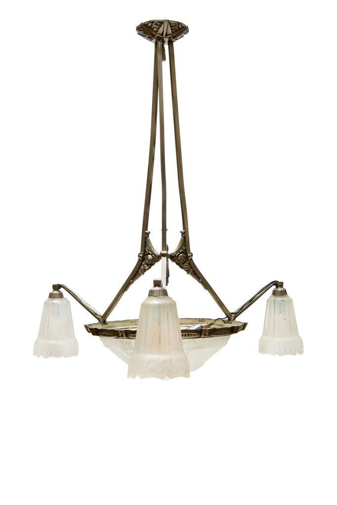 Art-Deco Hanglamp, Maynadier Hanglamp, Ophalen dan -25%, Antiek en Kunst, Antiek | Lampen, Ophalen of Verzenden