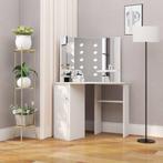vidaXL Hoekkaptafel met LED-verlichting wit, Huis en Inrichting, Verzenden, Nieuw
