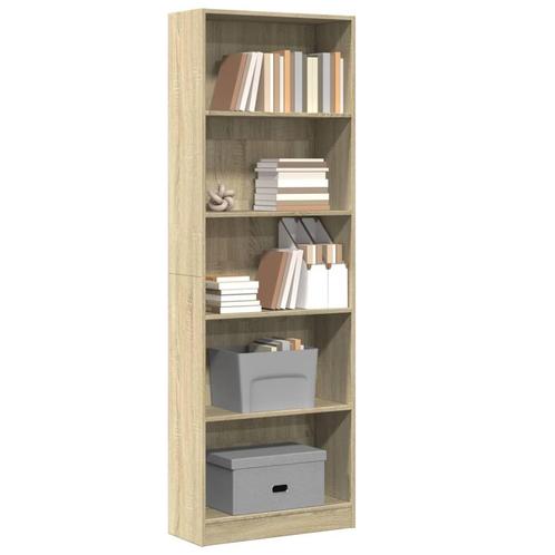 vidaXL Boekenkast 60x24x176 cm bewerkt hout sonoma, Huis en Inrichting, Kasten | Boekenkasten, Nieuw, Overige houtsoorten, Verzenden
