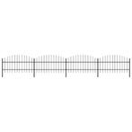 vidaXL Tuinhek met speerpunt staal 714,5x100 cm zwart, Tuin en Terras, Schuttingen, Verzenden, Nieuw, IJzer, 1 tot 2 meter