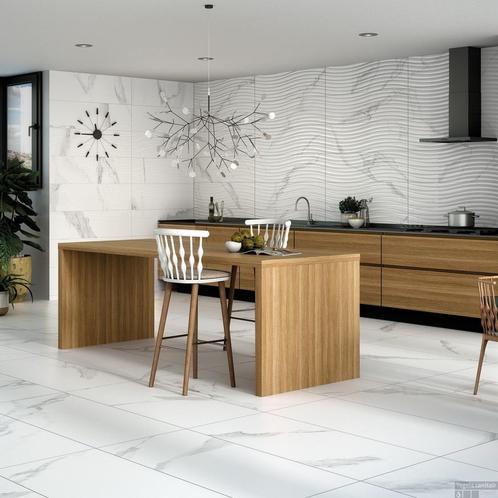 Vloertegel Alaplana Pune Blanco Mat 60x60 cm Marmer Look, Doe-het-zelf en Verbouw, Tegels, Ophalen of Verzenden
