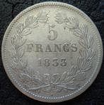 Frankrijk. Louis Philippe I. 5 Francs 1833-T, Nantes (Zonder