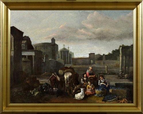 Hendrik Mommers (1620-1693), attr. a - Scena di mercato con, Antiek en Kunst, Kunst | Schilderijen | Klassiek