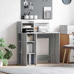 vidaXL Bureau met opbergruimte Grijs sonoma 90 x 48 x 101,5, Huis en Inrichting, Bureaus, Verzenden, Nieuw
