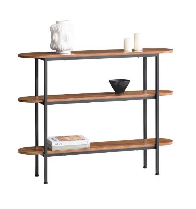 Luxe Industriële Consoletafel – 3 Vakken, Hout, Metaal 110cm, Antiek en Kunst, Antiek | Meubels | Tafels, Verzenden