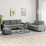 vidaXL 3-delige Loungeset stof donkergrijs, Huis en Inrichting, Banken | Bankstellen, Verzenden, Nieuw, Vierpersoons of meer, Stof