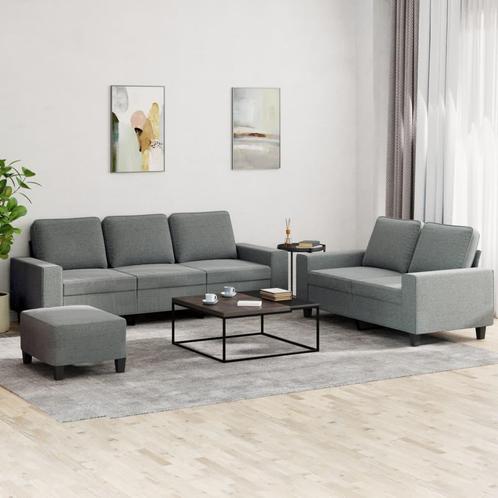 vidaXL 3-delige Loungeset stof donkergrijs, Huis en Inrichting, Banken | Bankstellen, Nieuw, Stof, Vierpersoons of meer, Verzenden