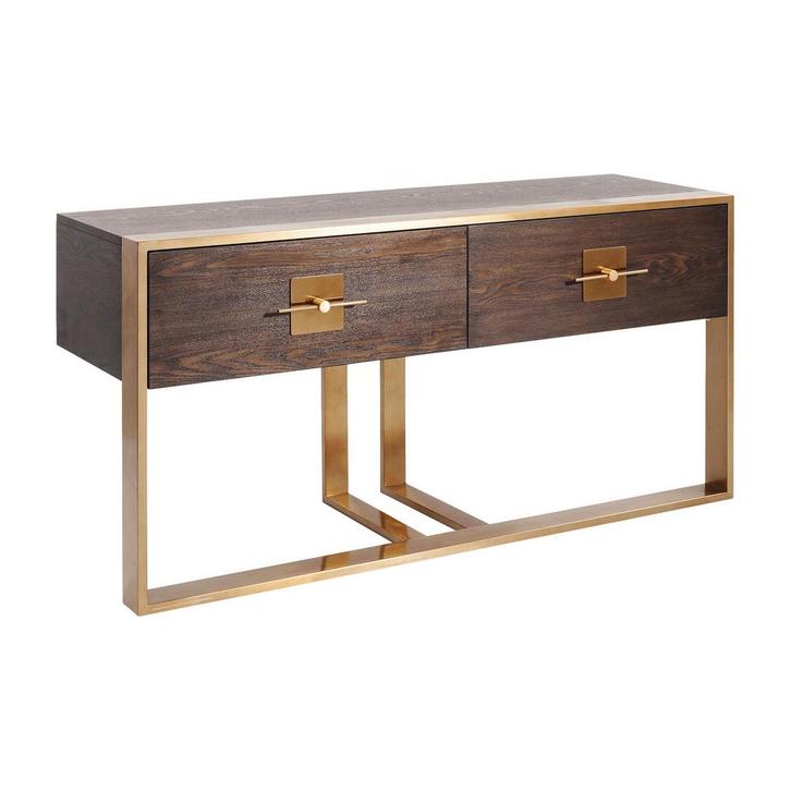 *WOONWINKEL* Kare Design Osaka Houten Sidetable Met Messing, Huis en Inrichting, Tafels | Sidetables, Nieuw, Verzenden