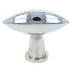 Knop ovaal puntig nikkel glans 54 x 20 mm, Verzenden, Nieuw