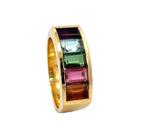 Ring - 18 karaat Geel goud -  3.00ct. tw. Toermalijn -