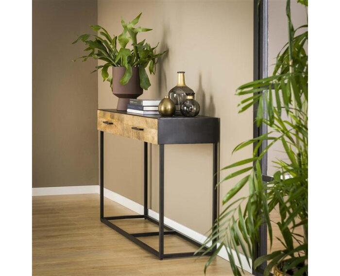 Haltafel Metal Wood | 120 cm, Huis en Inrichting, Tafels | Sidetables, Nieuw, Ophalen of Verzenden