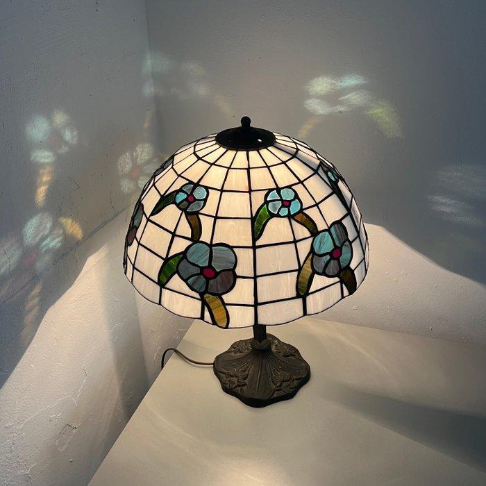 Lamp - Glas, Metaal - Tiffany-stijl - Vintage, Antiek en Kunst, Curiosa en Brocante