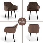 Lina® Noble - Velvet Eetkamerstoelen - Set van 2 - Bruin, Huis en Inrichting, Stoelen, Twee, Bruin, Stof, Nieuw