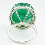 Ring Platina - 19.42ct. tw. Smaragd - Diamant - Exclusieve, Sieraden, Tassen en Uiterlijk, Ringen, Nieuw