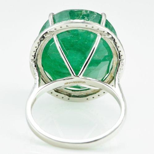 Ring Platina - 19.42ct. tw. Smaragd - Diamant - Exclusieve, Sieraden, Tassen en Uiterlijk, Ringen