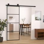 vidaXL Schuifdeur met beslag 76x205 cm ESG-glas en aluminium, Verzenden, Nieuw