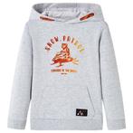 vidaXL Kindertrui met capuchon 128 gemêleerd grijs en oranje, Verzenden, Nieuw