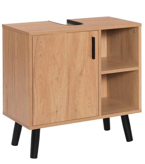 Vrijstaande Wastafelkast Licht Eiken Nieuw – 60x30x60.5cm, Huis en Inrichting, Badkamer | Badkamermeubels, 25 tot 50 cm, Nieuw