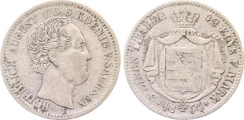 Duitsland 1/3 taler, daalder Sachsen 1854 Aks 103, J 86 f..., Postzegels en Munten, Munten | Europa | Niet-Euromunten, Verzenden