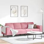 vidaXL Bankstel Roze Fluweel, Huis en Inrichting, Banken | Bankstellen, Verzenden, Nieuw, Stof
