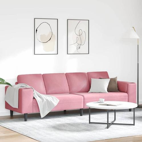 vidaXL Bankstel Roze Fluweel, Huis en Inrichting, Banken | Bankstellen, Nieuw, Stof, Verzenden