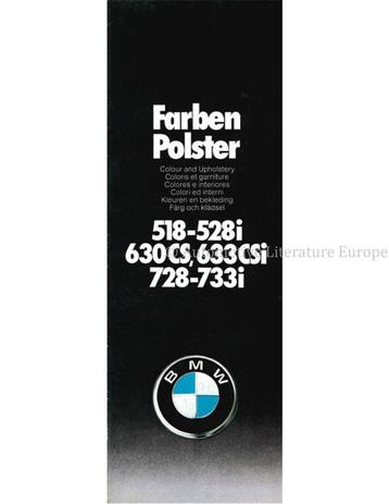 1978 BMW PROGRAMMA KLEUREN EN BEKLEDING BROCHURE beschikbaar voor biedingen