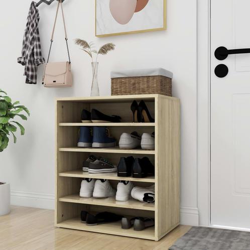 vidaXL Schoenenkast 60x35x70 cm bewerkt hout sonoma, Huis en Inrichting, Kasten | Schoenenrekken, Nieuw, Verzenden