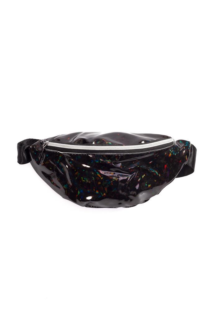 Heuptasje Zwart Holografisch Iridescent Glitter Heuptas Klei, Sieraden, Tassen en Uiterlijk, Tassen | Damestassen, Overige typen