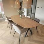 Ovale eiken Tafel Deens ovale Eettafels Gratis Montage, Huis en Inrichting, Tafels | Eettafels, 100 tot 150 cm, Verzenden, Overige houtsoorten