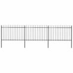 vidaXL Tuinhek met speerpunt staal 537x120 cm zwart, Tuin en Terras, Verzenden, Nieuw, IJzer, 1 tot 2 meter
