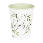 Feestbekers Hey Baby Botanical (8st), Ophalen of Verzenden, Nieuw