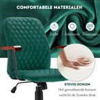 Trendmix Fluwelen Vintage Bureaustoel Met Kantelbare, Huis en Inrichting, Bureaustoelen, Ophalen of Verzenden, Nieuw