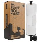 Wall Mounted Toilet Roll Holder for 3 Extra Rolls - Black, Verzenden, Nieuw