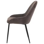 2x eetkamerstoel / woonkamerstoel - donker taupe - stalen, Huis en Inrichting, Stoelen, Verzenden, Nieuw