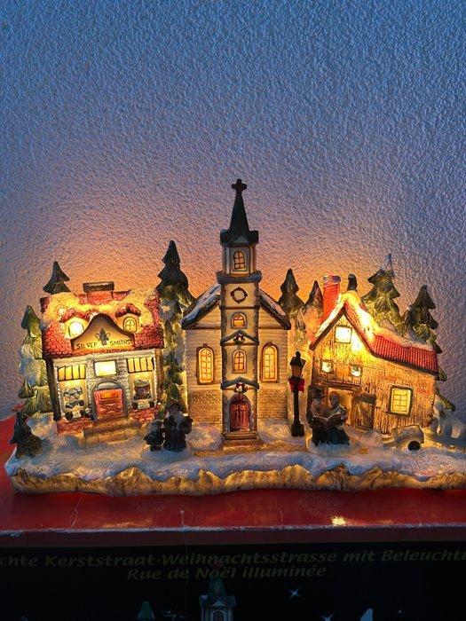 Kerstdecoratie - Hars - Kerstdorp met lichtjes, Diversen, Kerst