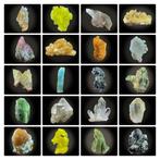 Geen reserveprijs ~ mineralenmix-lot, aquamarijn, bruciet,, Verzamelen